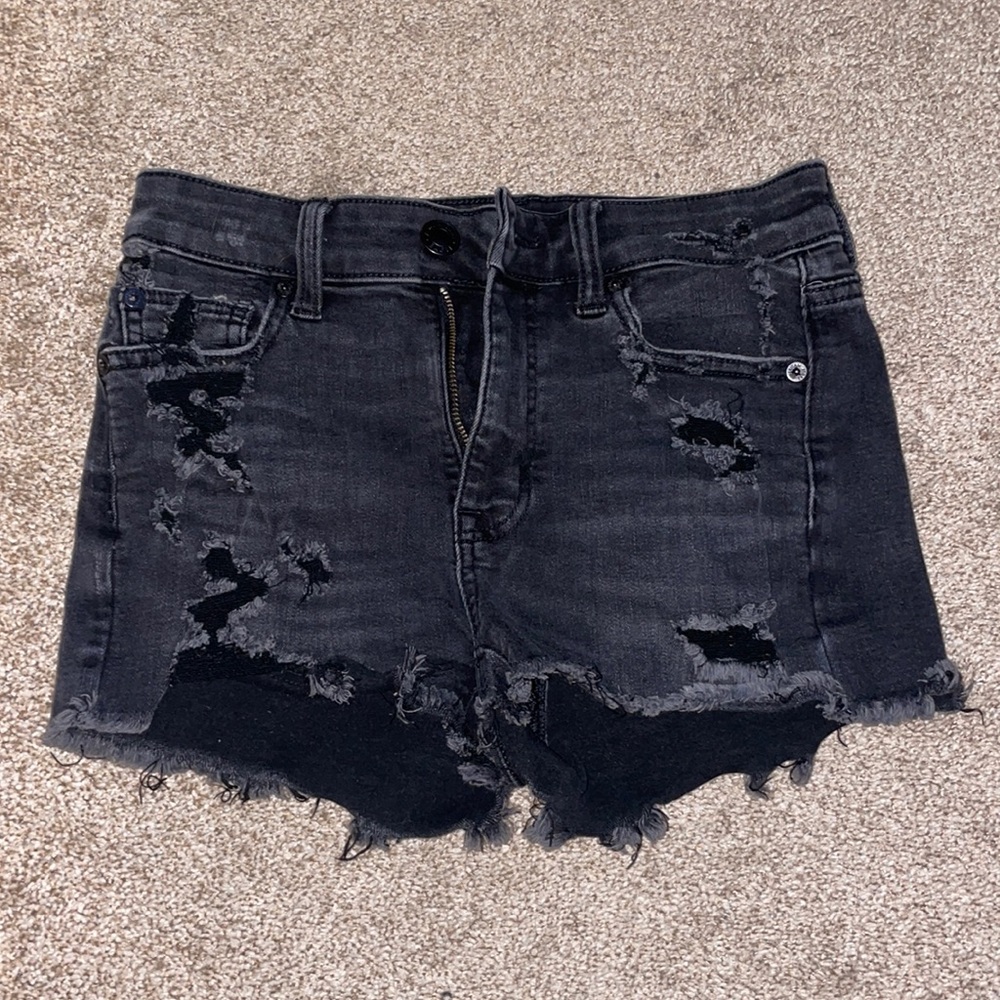 American Eagle Size 4 Black Jean Shorts